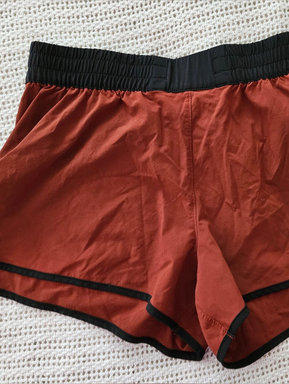 Lululemon Women's Rust Running Shorts with Black Trim